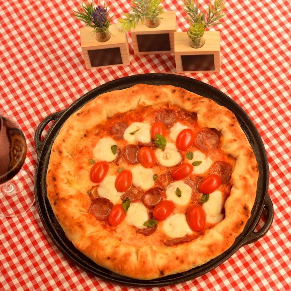 Forma Para Assar Pizza Alça De Ferro Panela Mineira 30x1,5cm - 3