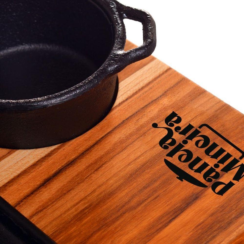 Chapa Petisco Quadrada 03 Molheiras Panela Mineira 24x24cm - 4