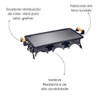 Réchaud Mil Duplo Chapa Lisa De Ferro Panela Mineira 46x25cm - 3