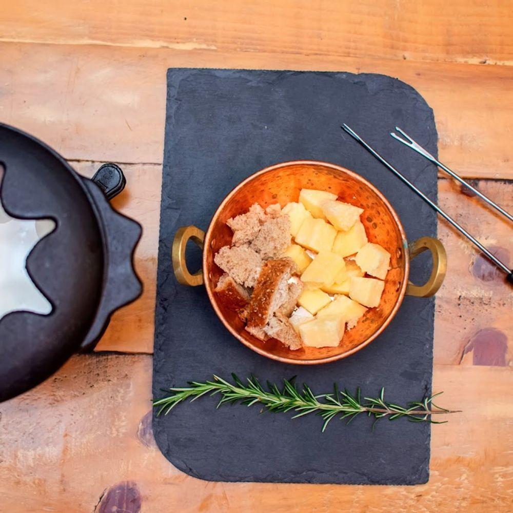 Fondue Queijo Chocolate Preto Ferro Panela Mineira 18cm 1,2l - 2