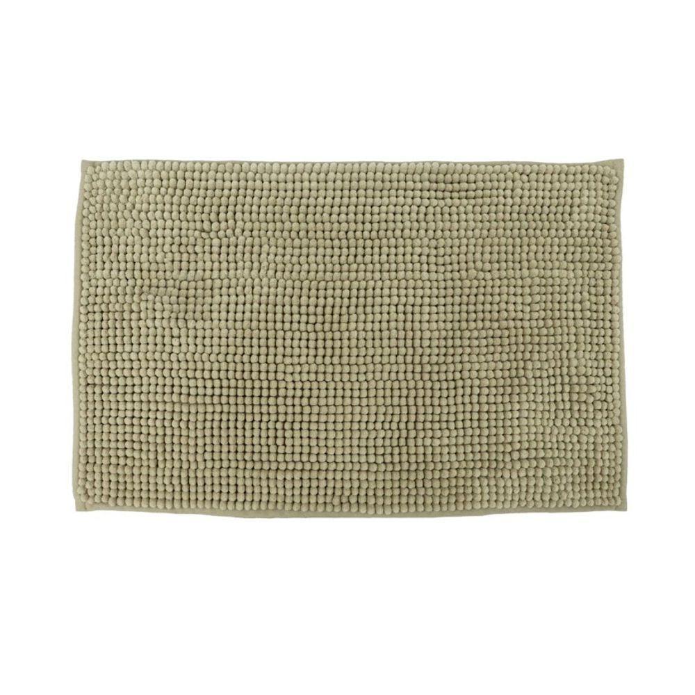 Tapete Para Banheiro Bolinha Antiderrapante Bege 58x38cm - 1