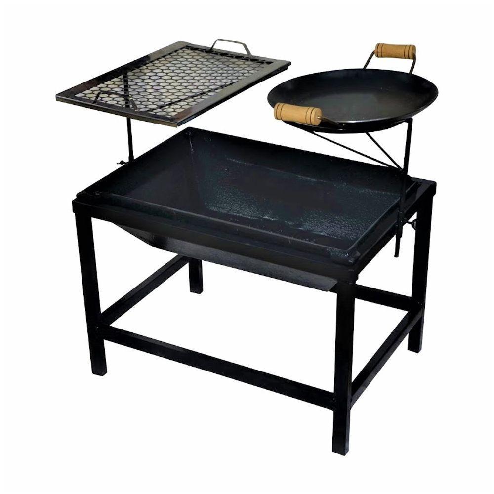 Churrasqueira Lareira Quadrada Portátil Picanheira E Grelha - 2