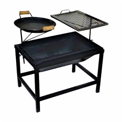 Churrasqueira Lareira Quadrada Portátil Picanheira E Grelha