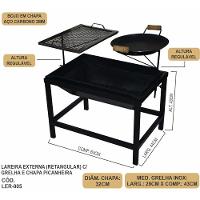 Churrasqueira Lareira Quadrada Portátil Picanheira E Grelha - 3