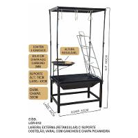 Estação Churrasco Fogo Chão Lareira Picanheira Aço E Varal - 3