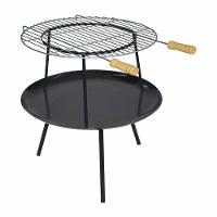 Lareira Churrasqueira Redonda Portatil Chapa Aço Grelha 50cm - 1