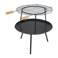Lareira Churrasqueira Redonda Portatil Chapa Aço Grelha 50cm - 2