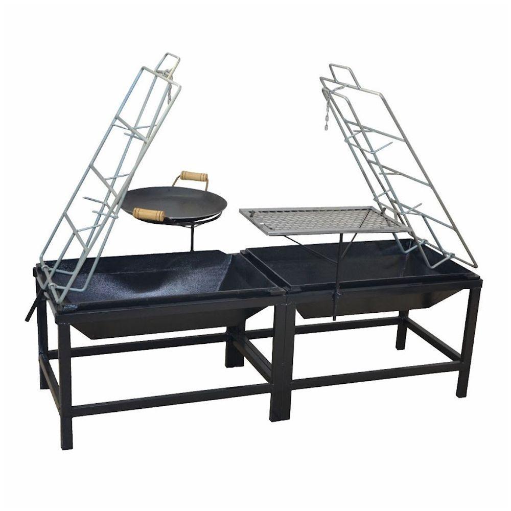 Churrasqueira Lareira Dupla Fogo De Chão Picanheira E Grelha - 1