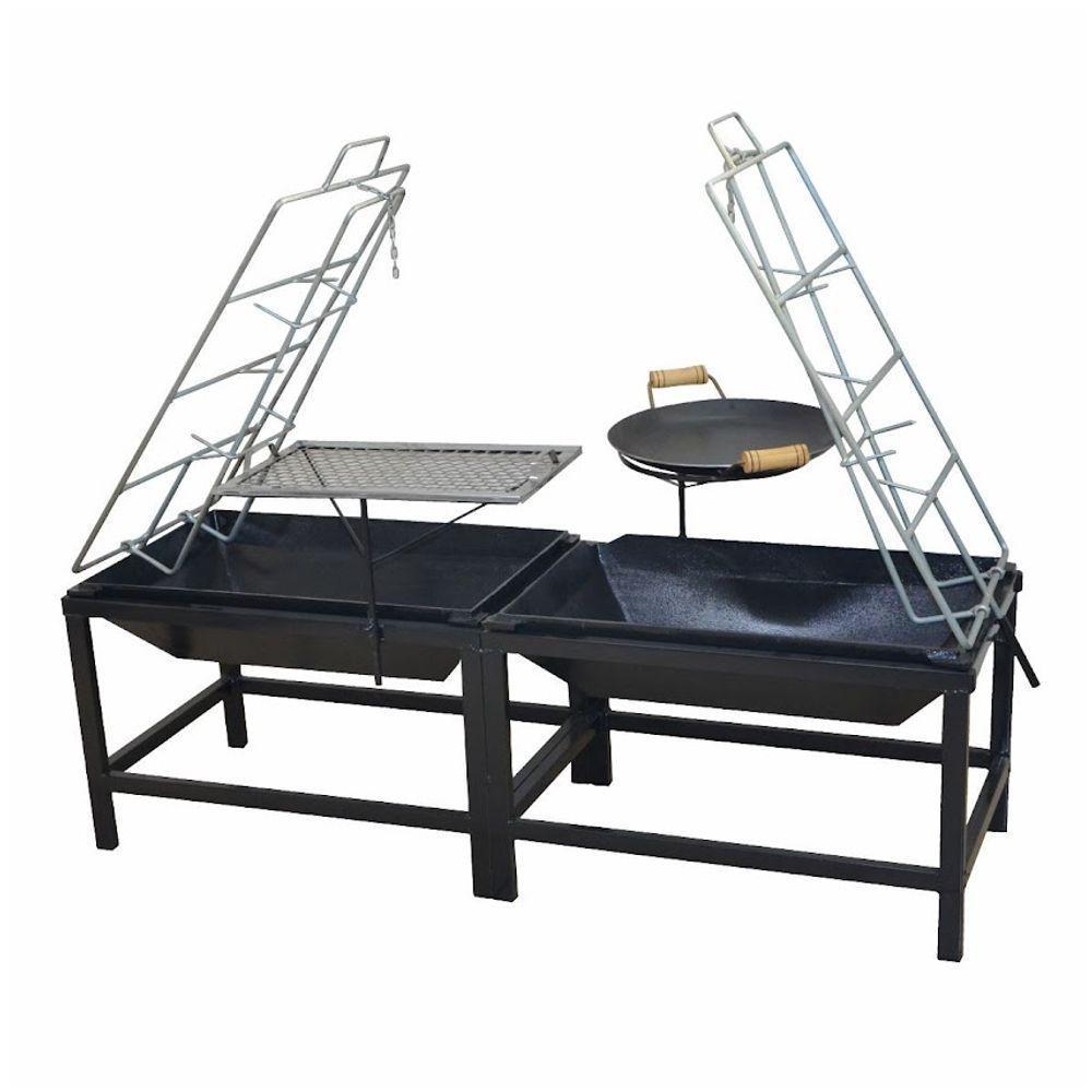 Churrasqueira Lareira Dupla Fogo De Chão Picanheira E Grelha - 2