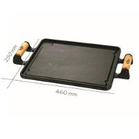 Chapa Lisa Retangular Ferro Alça Madeira Panelamineira 46x25 - 4