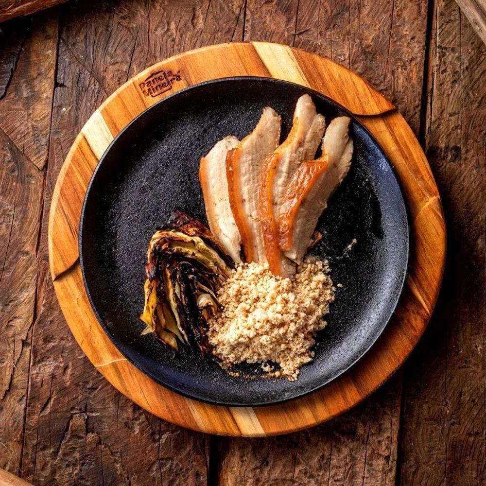 Prato Ferro Fundido Suporte Madeira Panela Mineira 24x3,5cm - 4