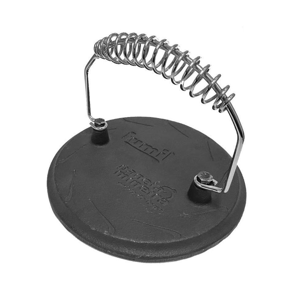 Prensador Redondo Grill Alça De Espiral Panela Mineira 19cm - 1