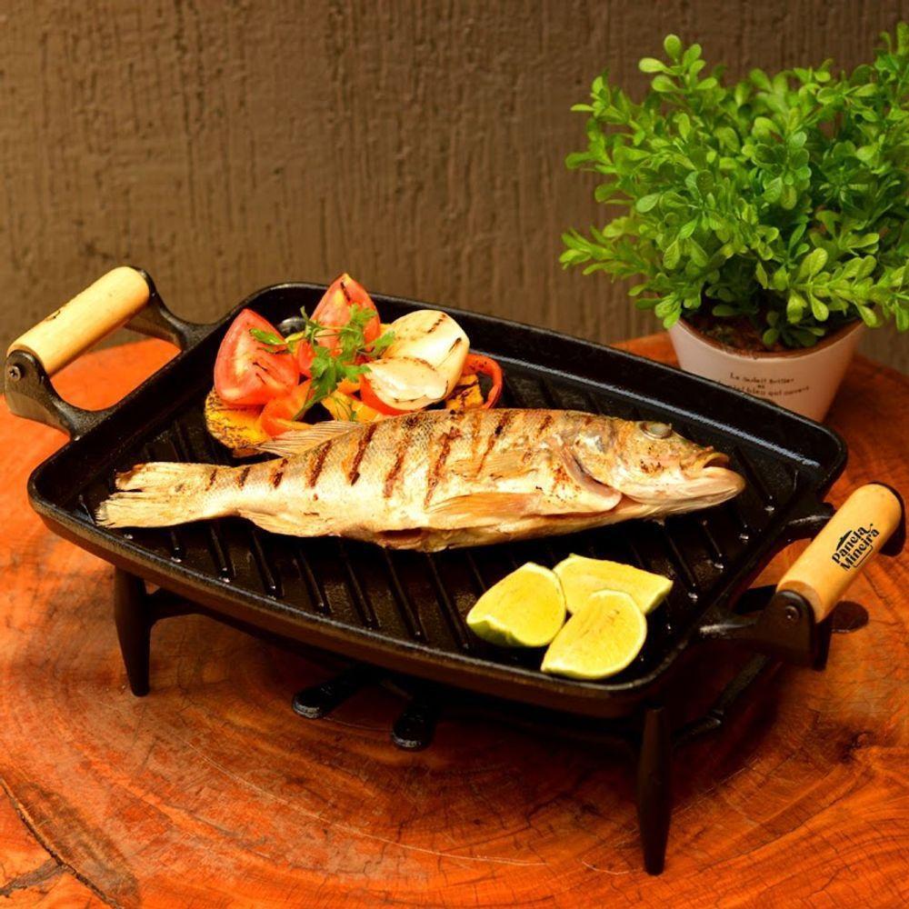 Réchaud 2000 Chapa Grill Alça Madeira Panela Mineira 33x25cm - 2