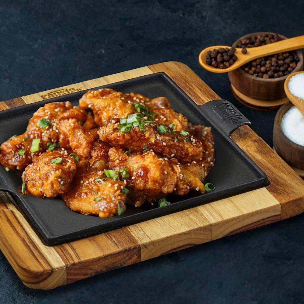 Chapa Petisco Quadrada Ferro Suporte Panela Mineira 22x22cm - 4