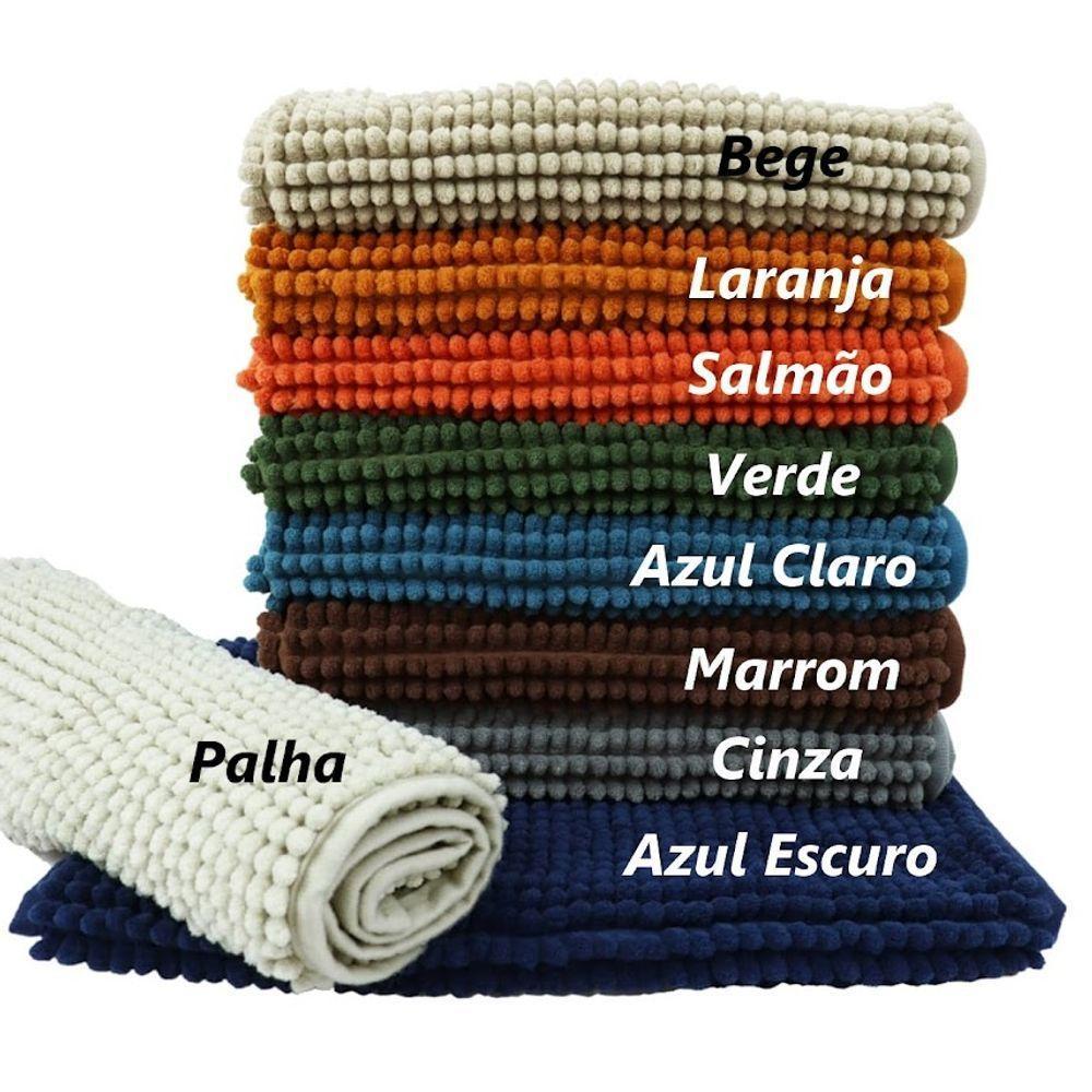 Kit 2 Tapete Banheiro Bolinha Antiderrapante Laranja 58x38cm - 3