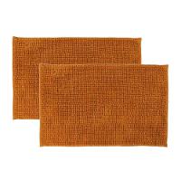 Kit 2 Tapete Banheiro Bolinha Antiderrapante Laranja 58x38cm - 1