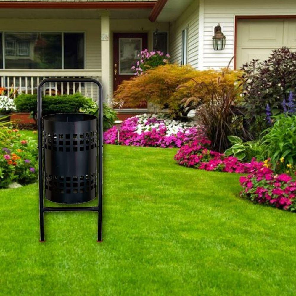 Lixeira Pátios Parques Calçada Rua Redonda Em Tela 113cm - 3