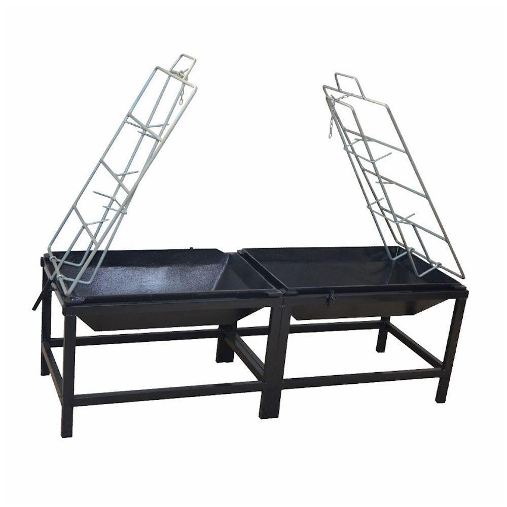 Churrasqueira Lareira Dupla Fogo De Chão De Aço 125x44x43cm - 1