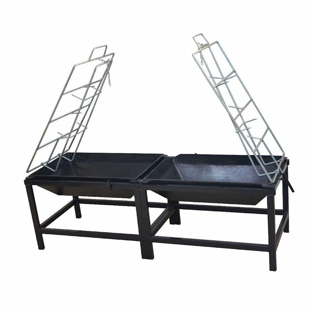 Churrasqueira Lareira Dupla Fogo De Chão De Aço 125x44x43cm - 2