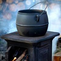 Caldeirão Bojudo Tampa E Alça Ferro Panela Mineira 14cm 2l - 3