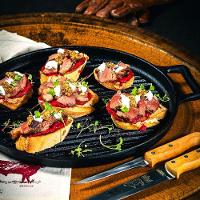 Chapa Estriada Grill Redonda Alça Ferro Panela Mineira 37cm - 5