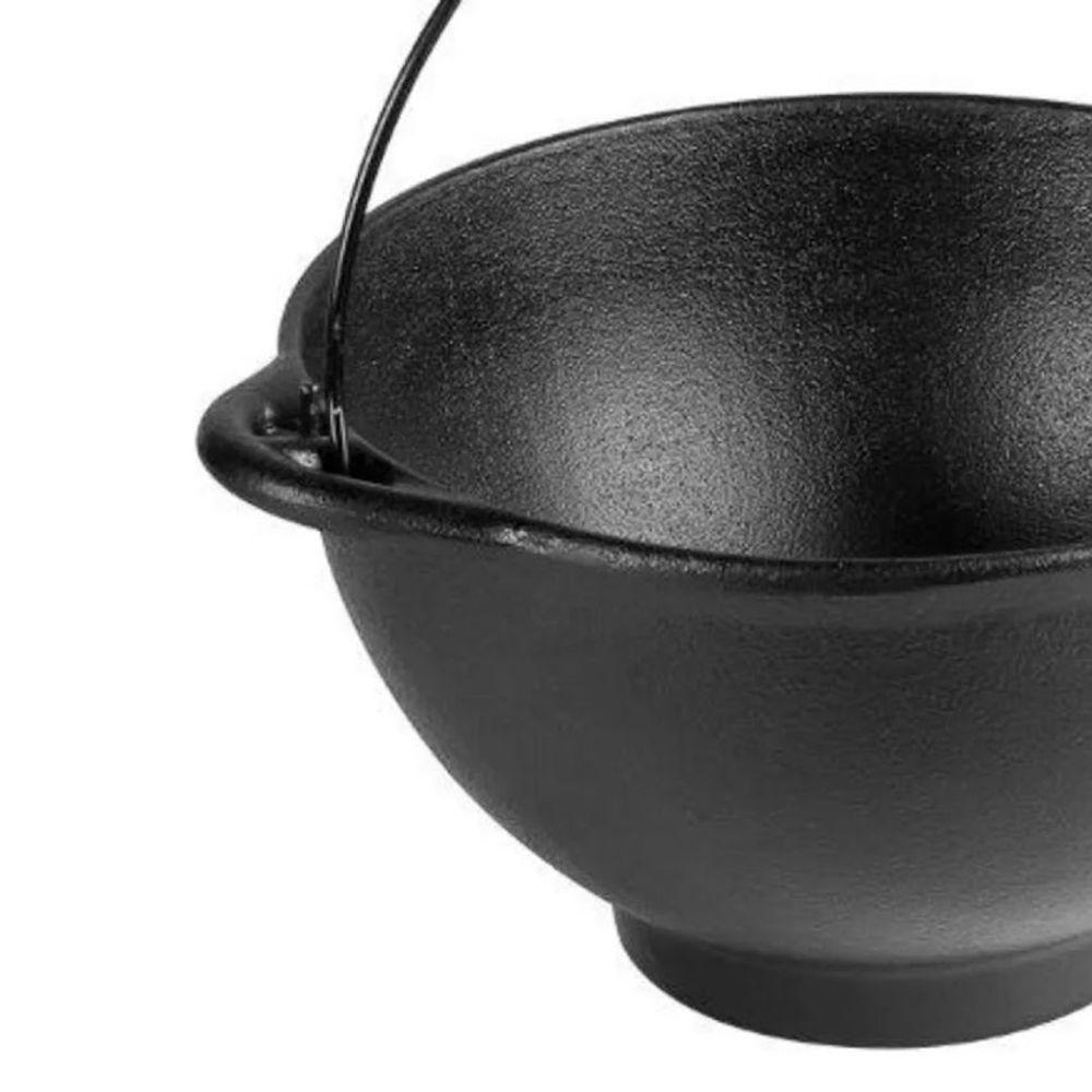 Panela Mineira Polenteira De Ferro Fundido E Arco 26cm 5l - 2