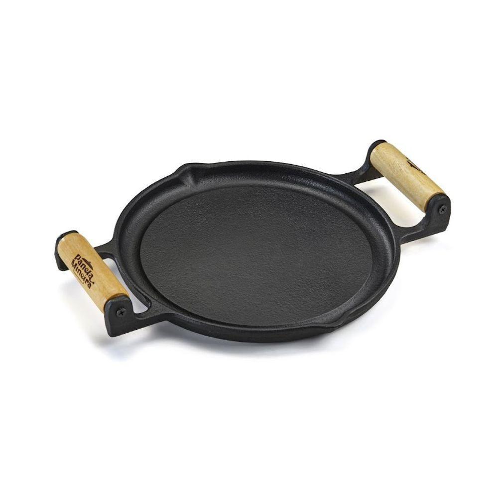 Bifeteira Ferro Fogo Forte Alça Madeira Panela Mineira 22cm - 1