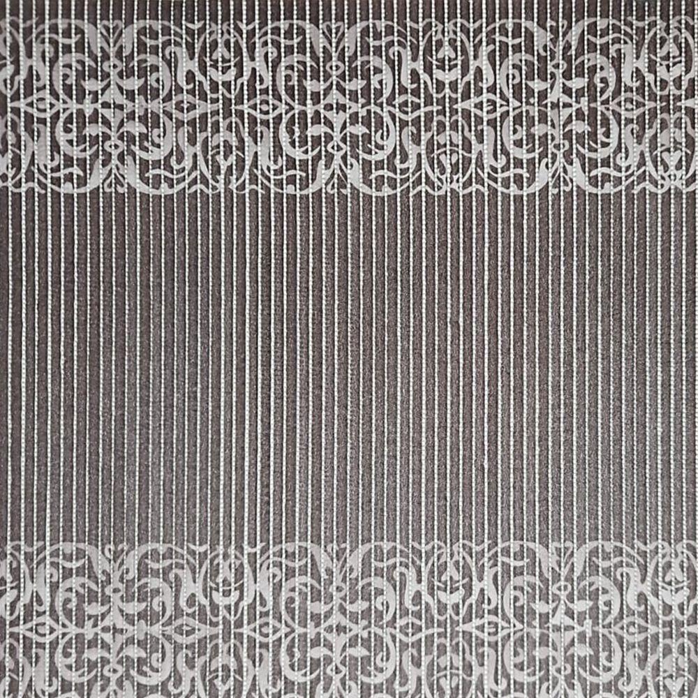 Tapete Passadeira Emborrachada Pvc Antiderrapante 0,65x4,00m Barrado Marrom Branco - 5