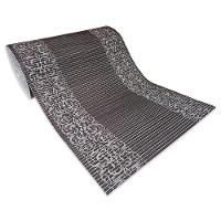 Tapete Passadeira Emborrachada Pvc Antiderrapante 0,65x4,00m Barrado Marrom Branco - 2