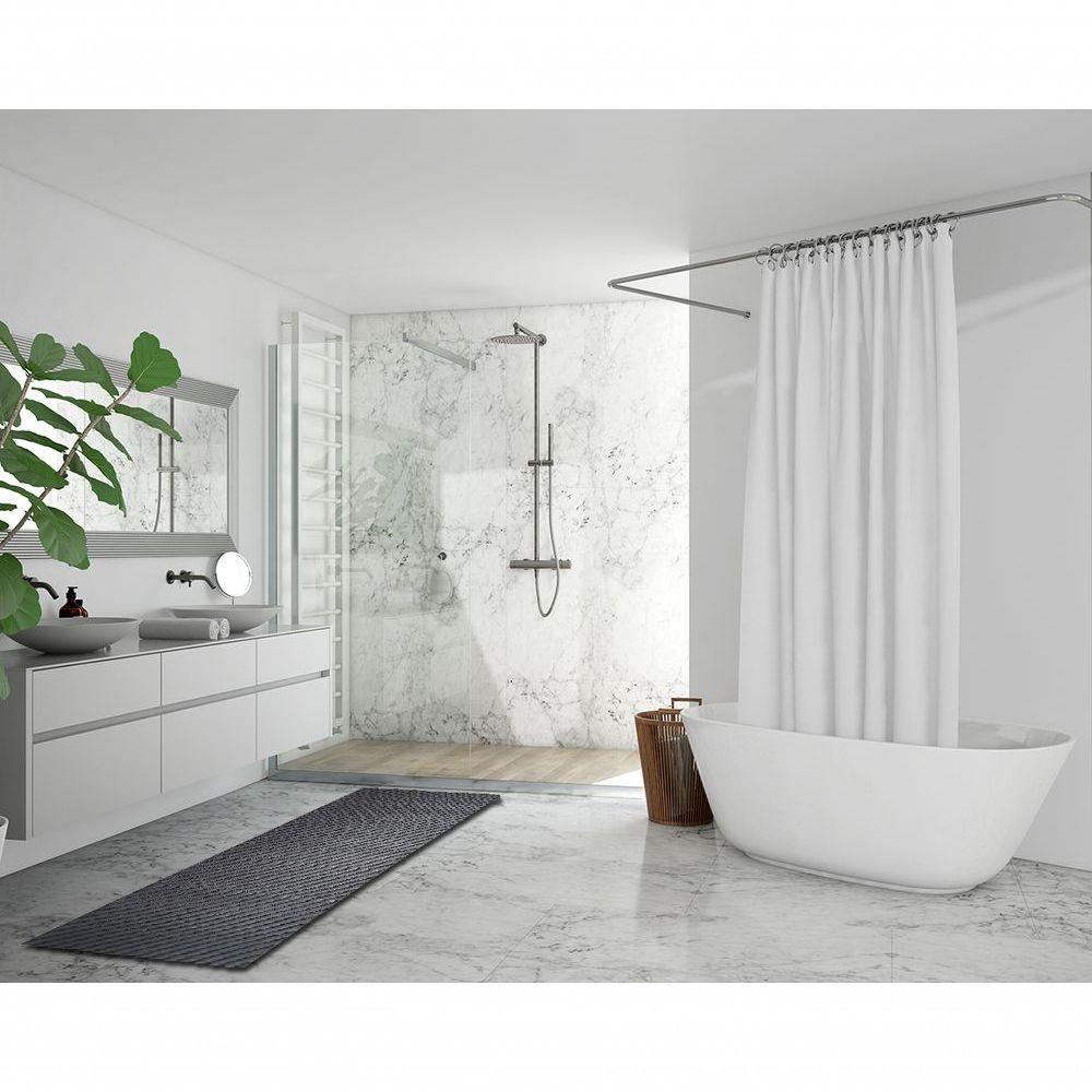 Tapete Passadeira Emborrachada Pvc Antiderrapante 0,65x3,00m Barrado Marrom Branco - 4