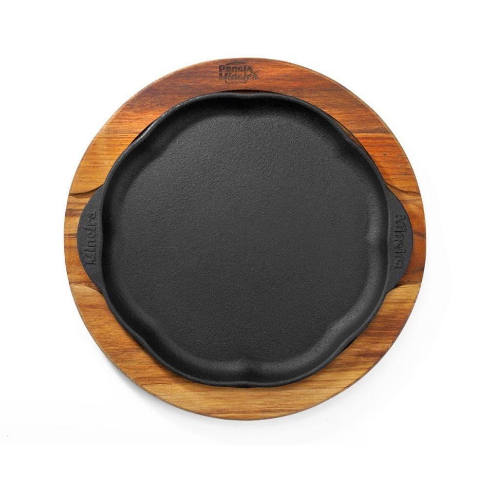 Chapa Petisco Redonda Ferro Suporte Panela Mineira 24x4cm - 2