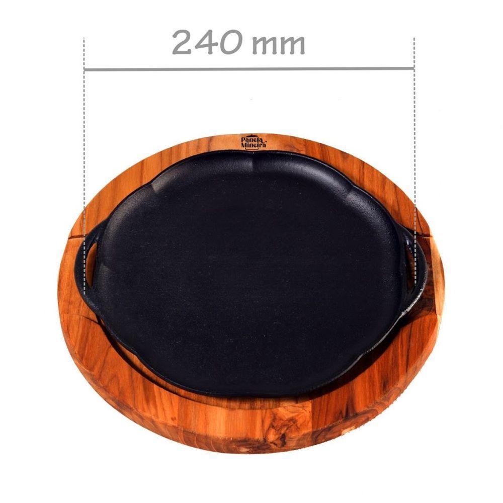 Chapa Petisco Redonda Ferro Suporte Panela Mineira 24x4cm - 4