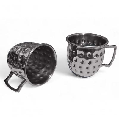 Kit 2 Mini Canecas Moscow Mule Martelada Shot Premium 60ml Inox