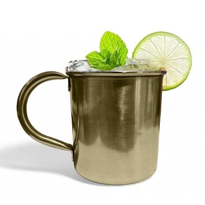 Caneca Moscow Mule Lisa Drink Top Aço Inox Premium 420ml Dourada