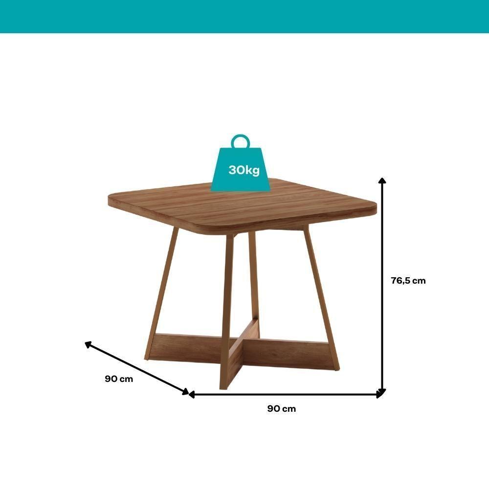 Conjunto Sala De Jantar 4 Cadeiras Sydney Carraro Nogal - 4