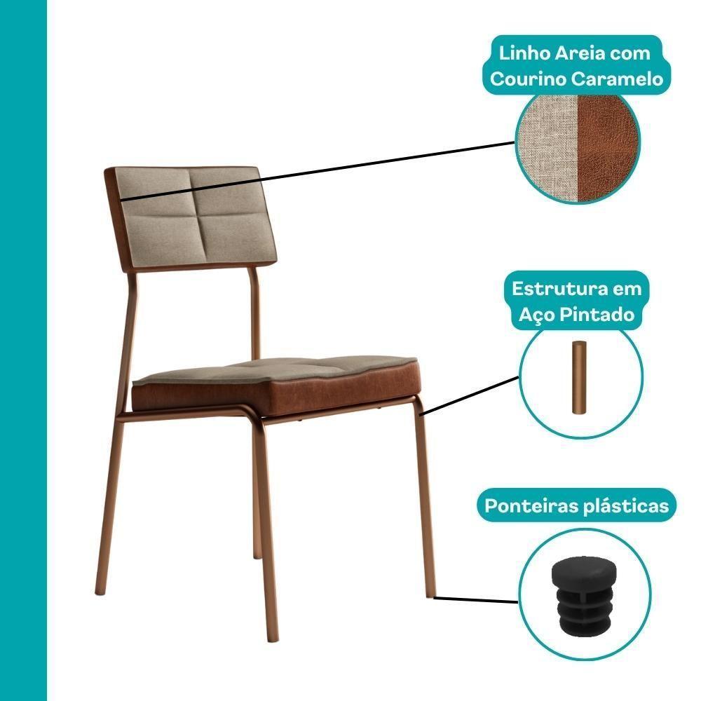 Conjunto Sala De Jantar 4 Cadeiras Sydney Carraro Nogal - 7