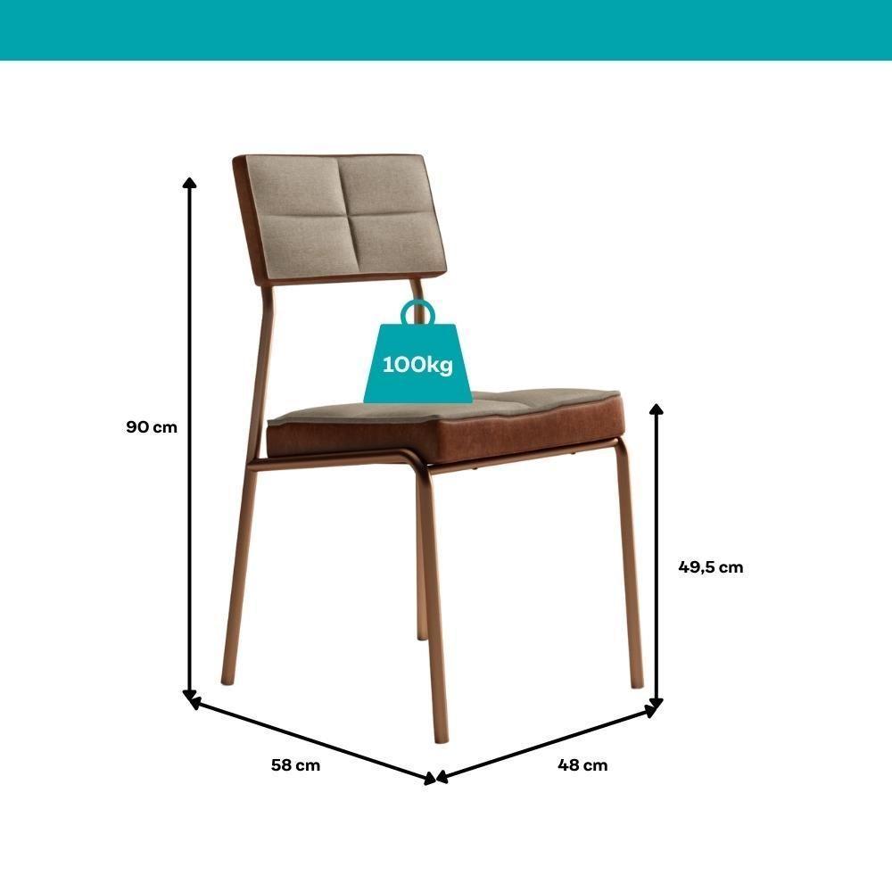 Conjunto Sala De Jantar 4 Cadeiras Sydney Carraro Nogal - 8