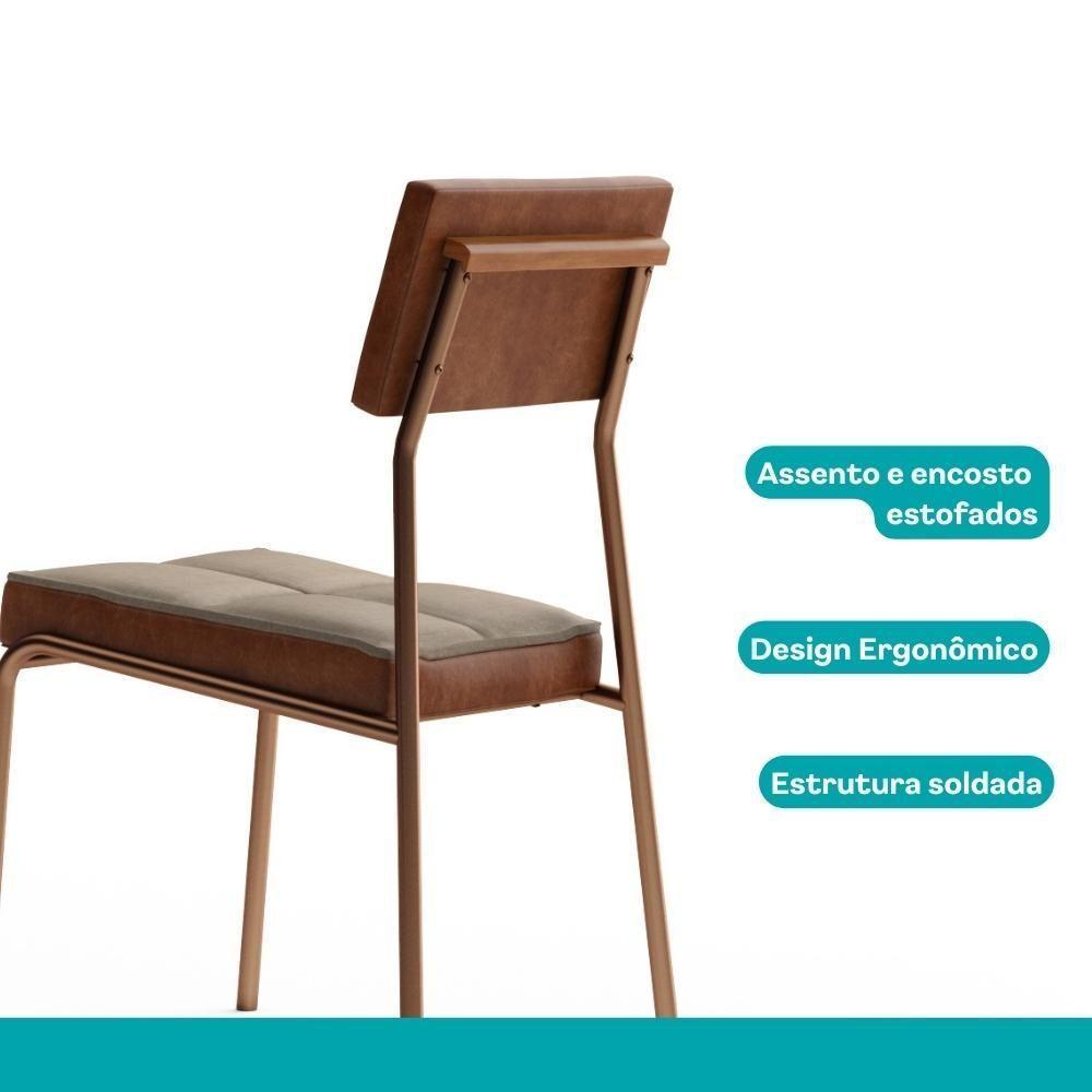 Conjunto Sala De Jantar 4 Cadeiras Sydney Carraro Nogal - 9