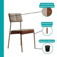 Conjunto Sala De Jantar 4 Cadeiras Sydney Carraro Nogal - 7