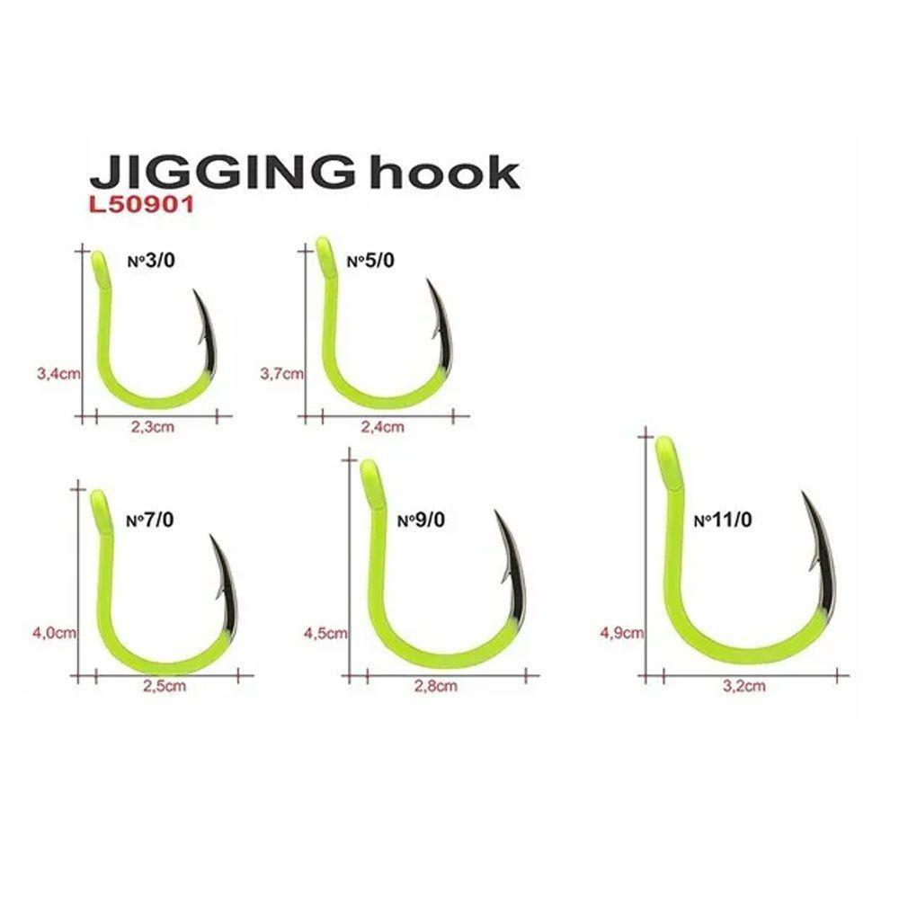 Anzol Maruri Jigging Hook Aqua Amarelo Limão Tamanho N9/0 - 3