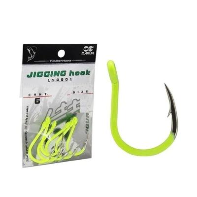 Anzol Maruri Jigging Hook Aqua Amarelo Limão Tamanho N3/0