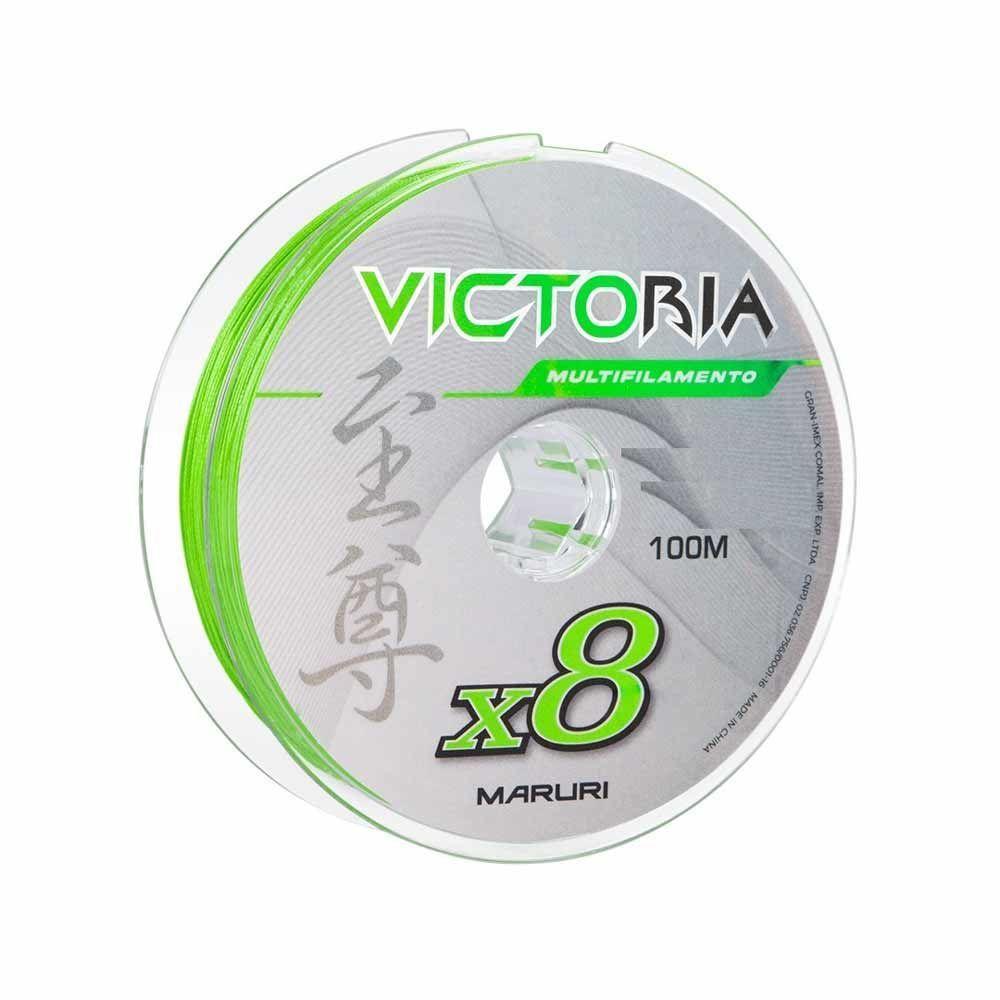 Linha De Pesca Multifilamento 8 Fios Victoria Verde Lima 100m Tamanho 0,40mm - 1