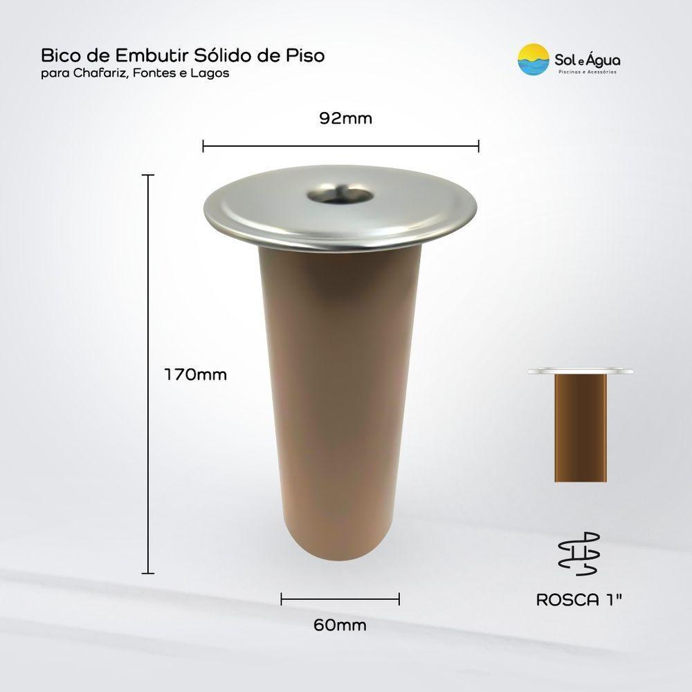 Bico De Embutir Sólido Para Fontes Chafarizes Com Entrada Rosca De 1" - 3
