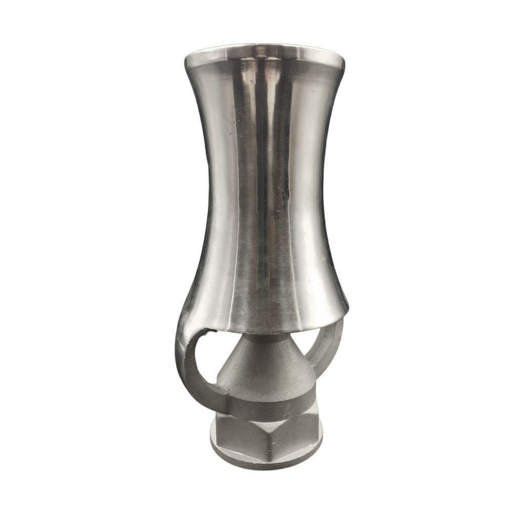 Bico Geiser Em Aço Inox Para Fonte, Chafariz E Lagos Efeito Espuma Champagne 71 Mm Entrada Rosca De 2" - 2