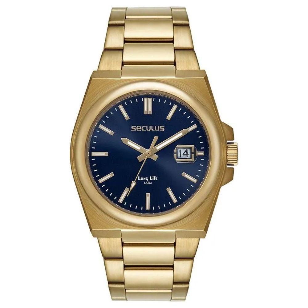 Relógio Seculus Long Life 44263gpsvda3 Aço Social Calendário - 1