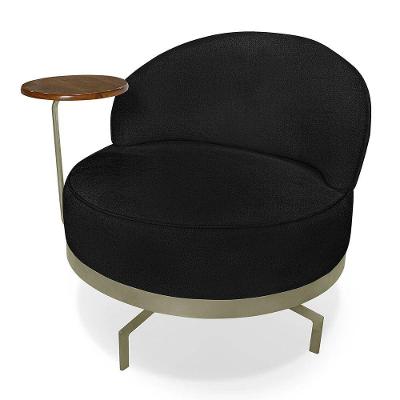 Poltrona Indonésia Spz Decorativa Sala Boucle - Amarena Móveis Cor Preto-3304