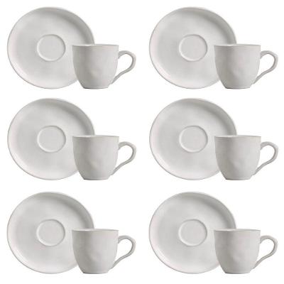Conjunto De Xícara De Chá Com Pires 06 Peças Bio New White Porto Brasil
