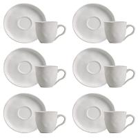 Conjunto De Xícara De Chá Com Pires 06 Peças Bio New White Porto Brasil - 1