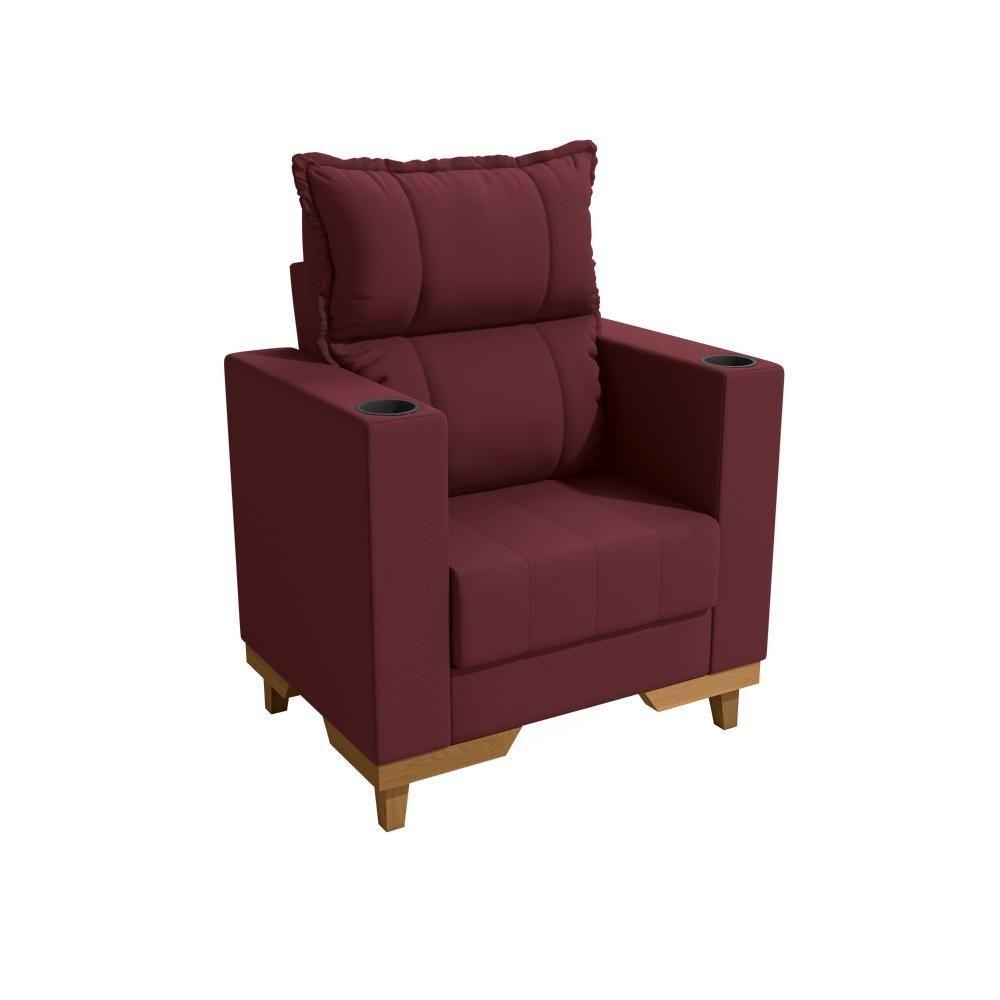 Poltrona Reclinável Kappesberg Florenza Veludo Bordô - 2