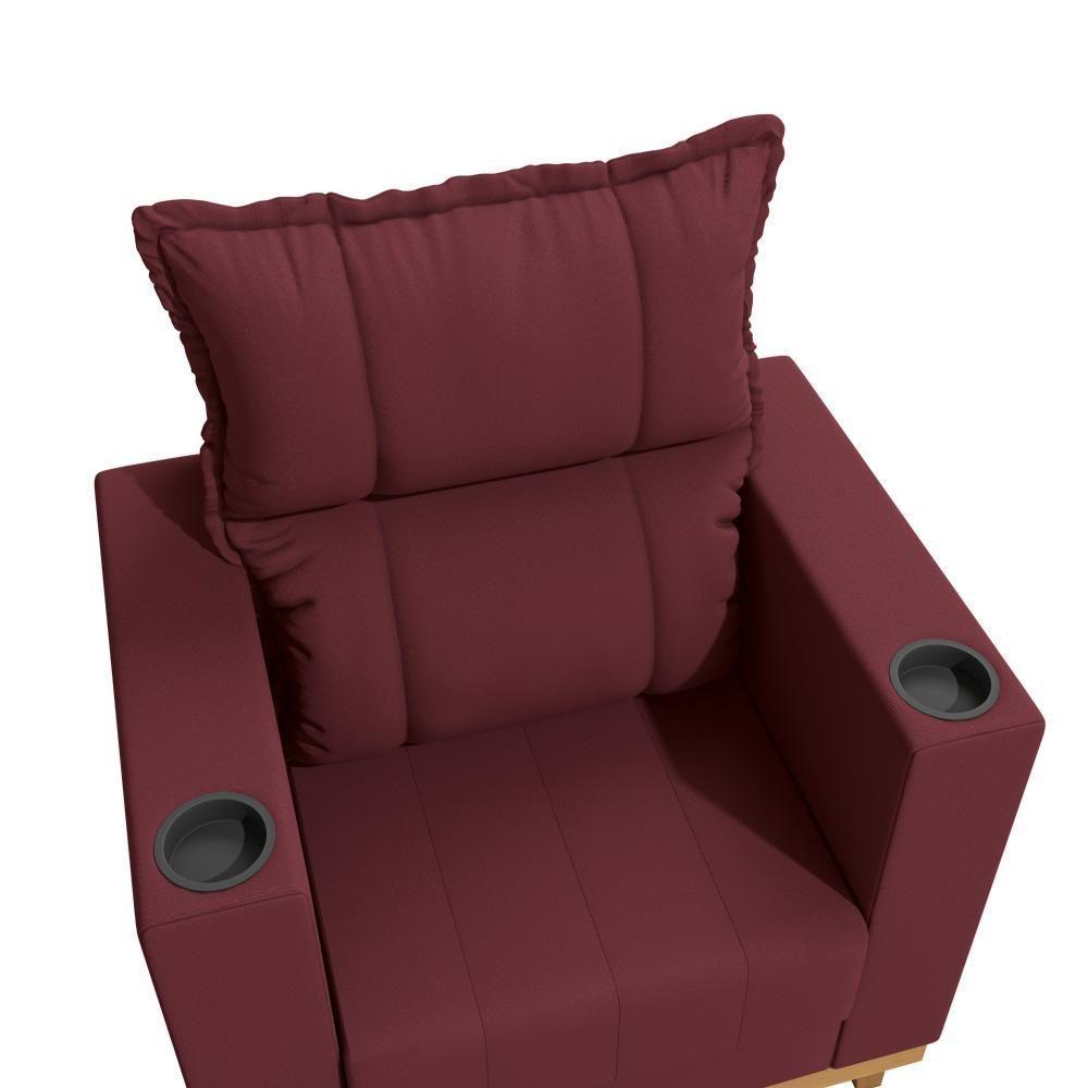 Poltrona Reclinável Kappesberg Florenza Veludo Bordô - 5